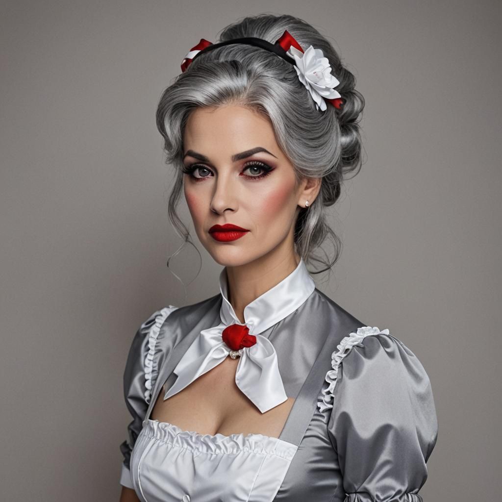 Elegant French Maid with Smoky Eyes