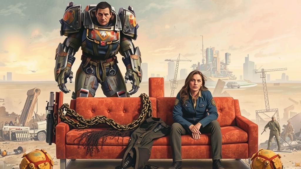 Post-Apocalyptic Survivor in Desolate Cityscape