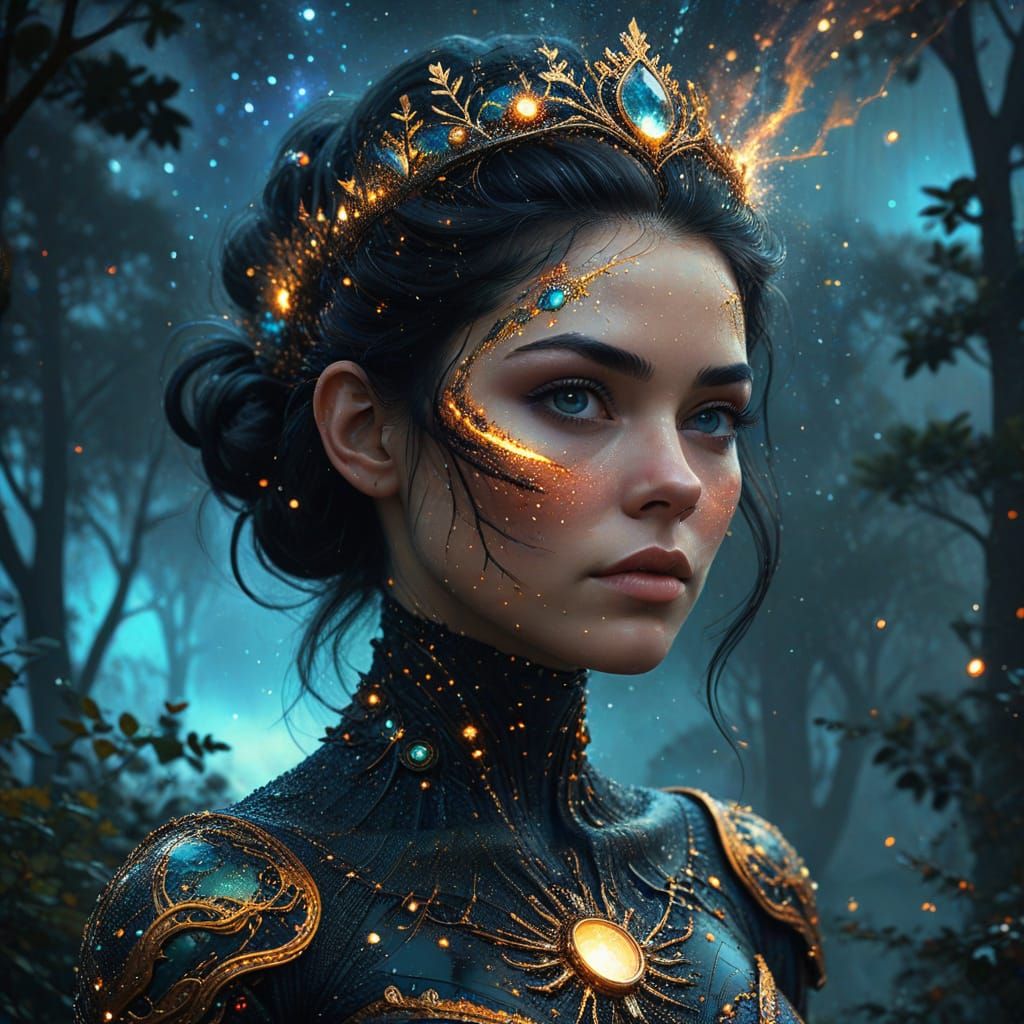 Galaxy Princess in Hyperrealistic Digital Art
