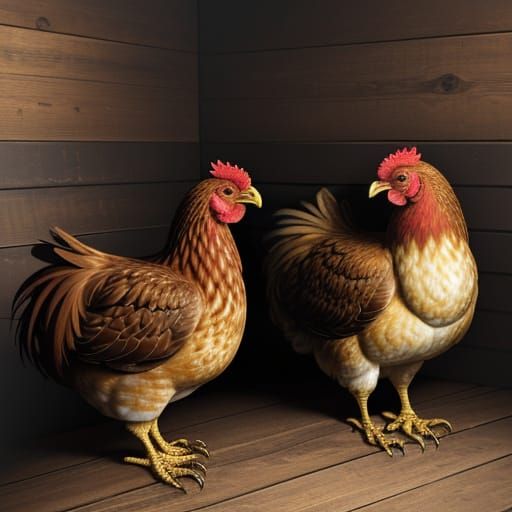 Rhode Island Red chickens