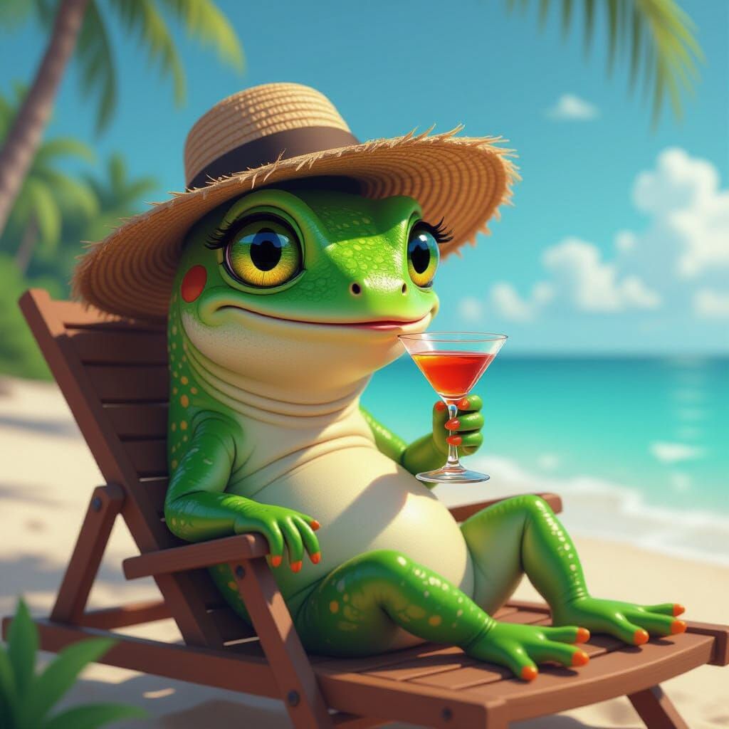 artistic whimsical image, green eyed salamander, large eyes,...