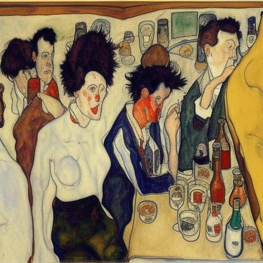 Beer drinking at the keg party