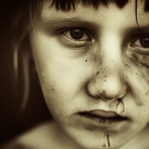 Girl Plays with the Dead: Evocative Close-Up Portrait