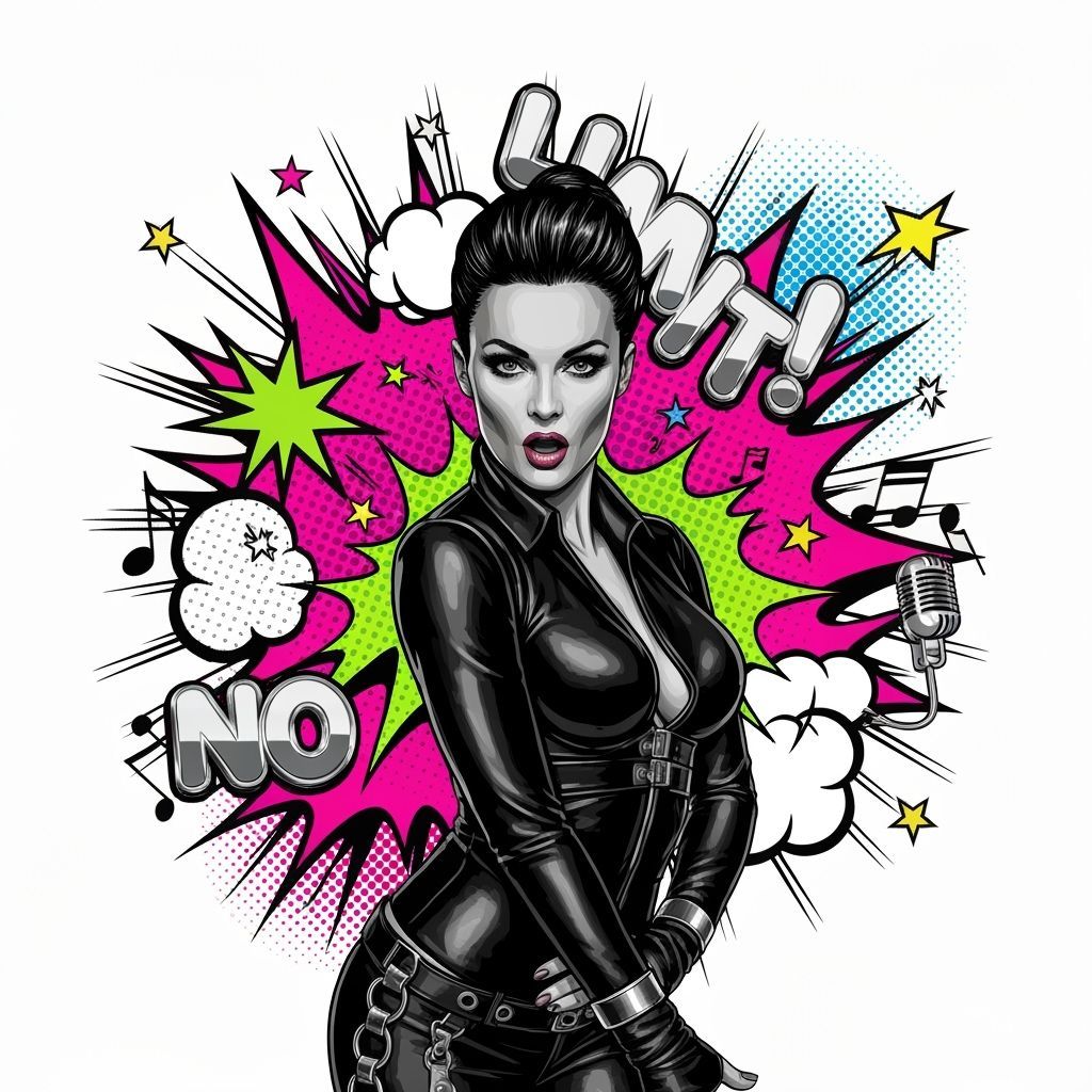 Pop Art Eurodance Icon in Neon Colors