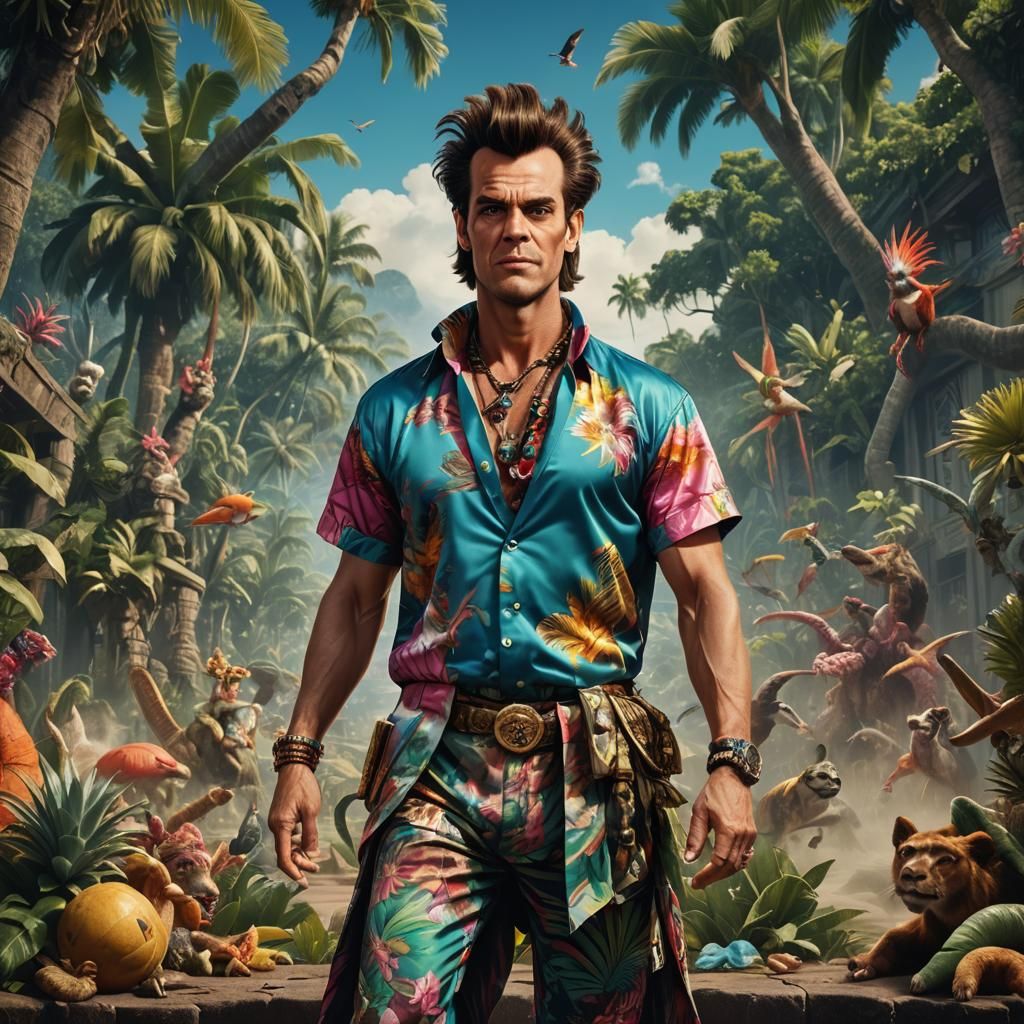 Ace Ventura Portrait: Detailed Matte Painting