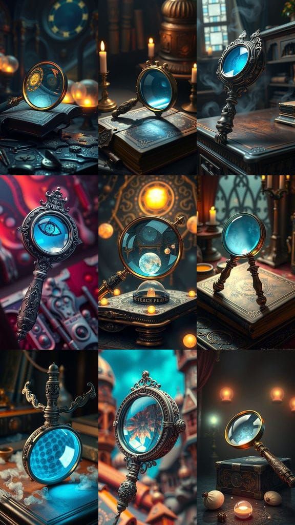 Hi-Tech Magnifying Glass in Detailed Matte Painting Style