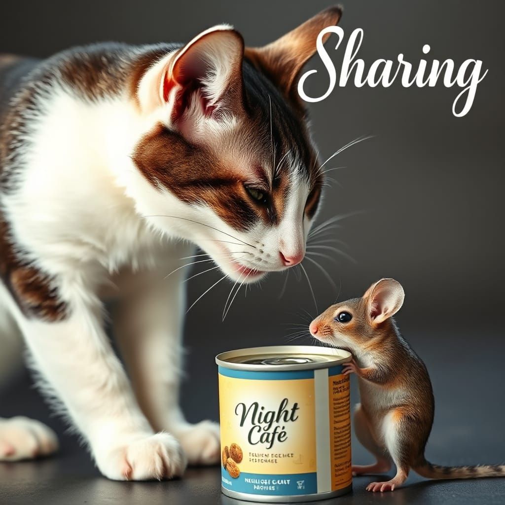 Feline Friends Share a Meal in Joyful Harmony