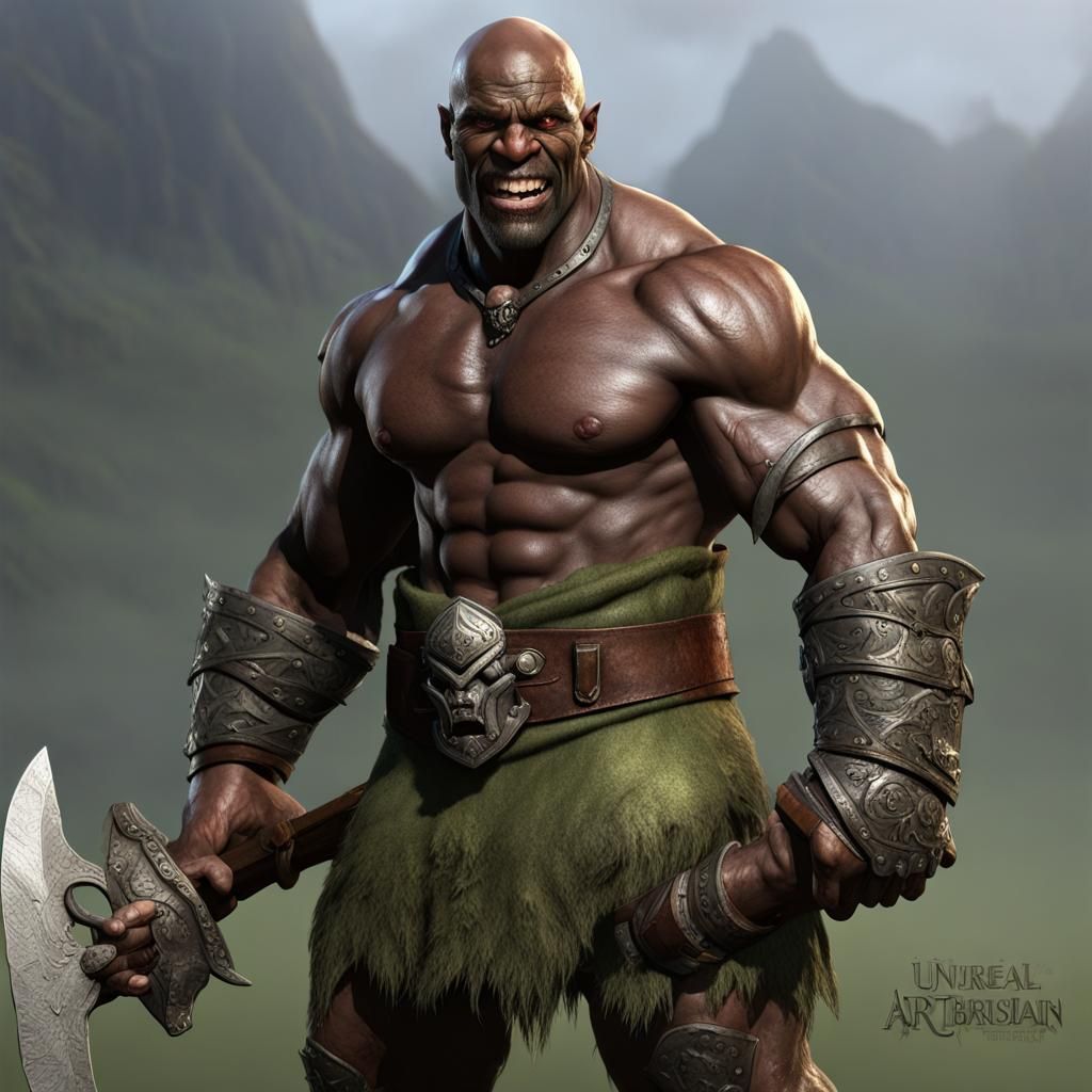 Half-Orc Barbarian Fantasy Concept Art