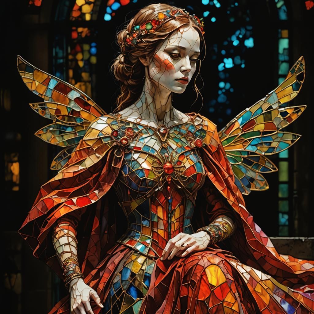 Stained Glass Art Brut Digital Illustration