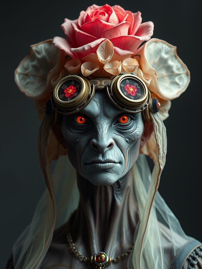 Dieselpunk Megabat Queen in Cyberpunk Style