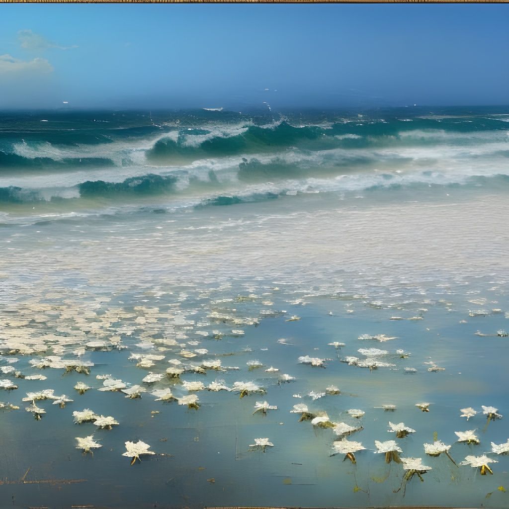 Ocean of Lilies: A Surreal Oil Painting