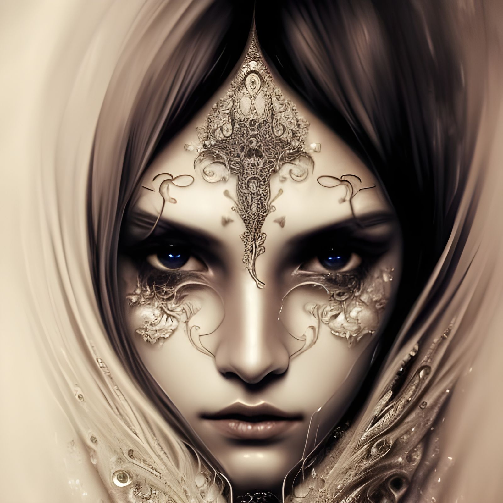 Sparkling Jewel-Encrusted Woman: Detailed Ethereal Art