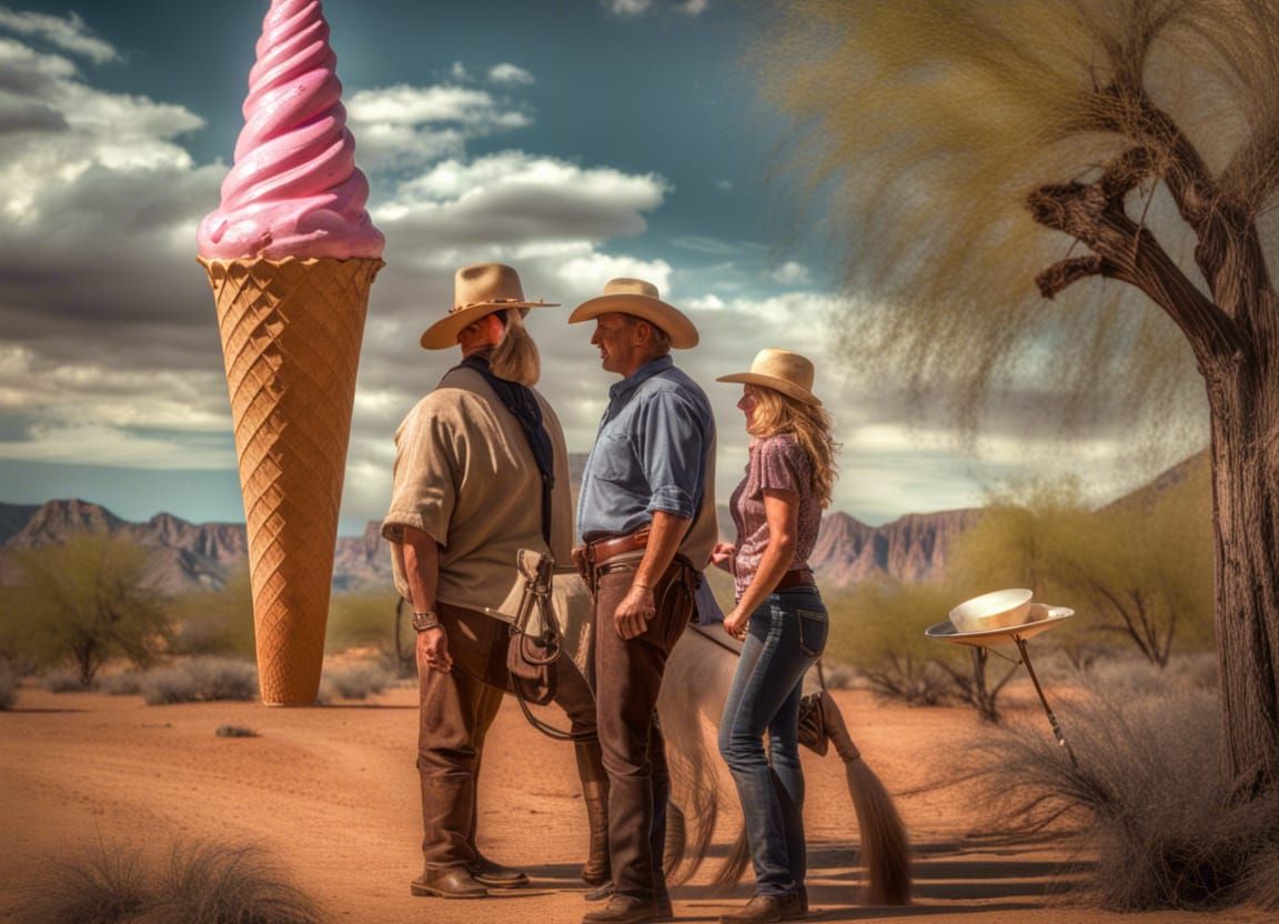 Cowboy and Cowgirl Discover Desert Ice Cream