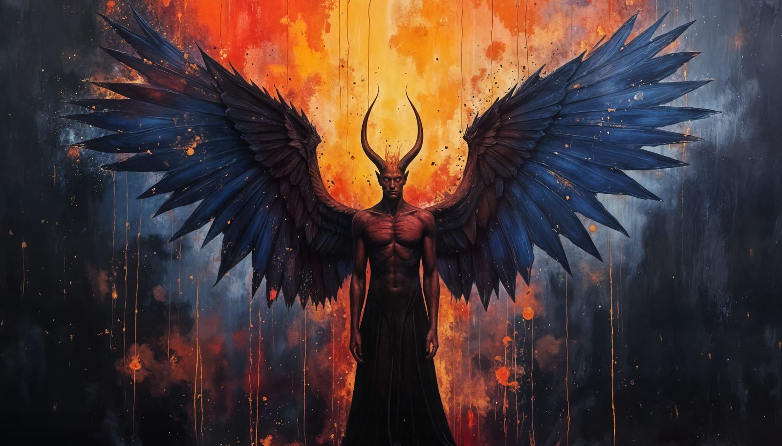 Tiefling Fallen Angel Oil Painting