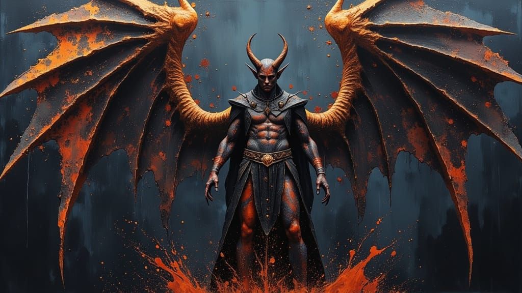 Majestic Tiefling Oil Painting in Fantasy Art Style