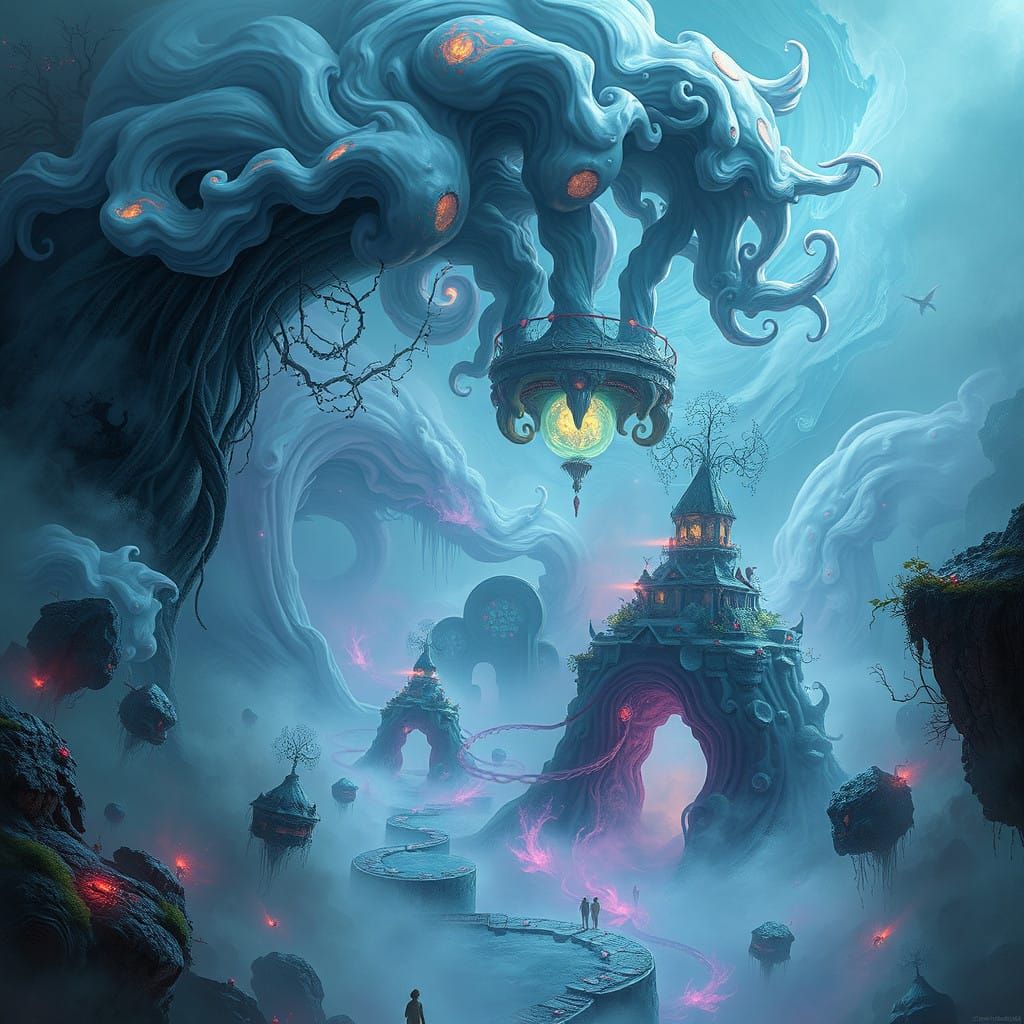 Dreamy Realms of Swirling Chaos and Vibrant Neon