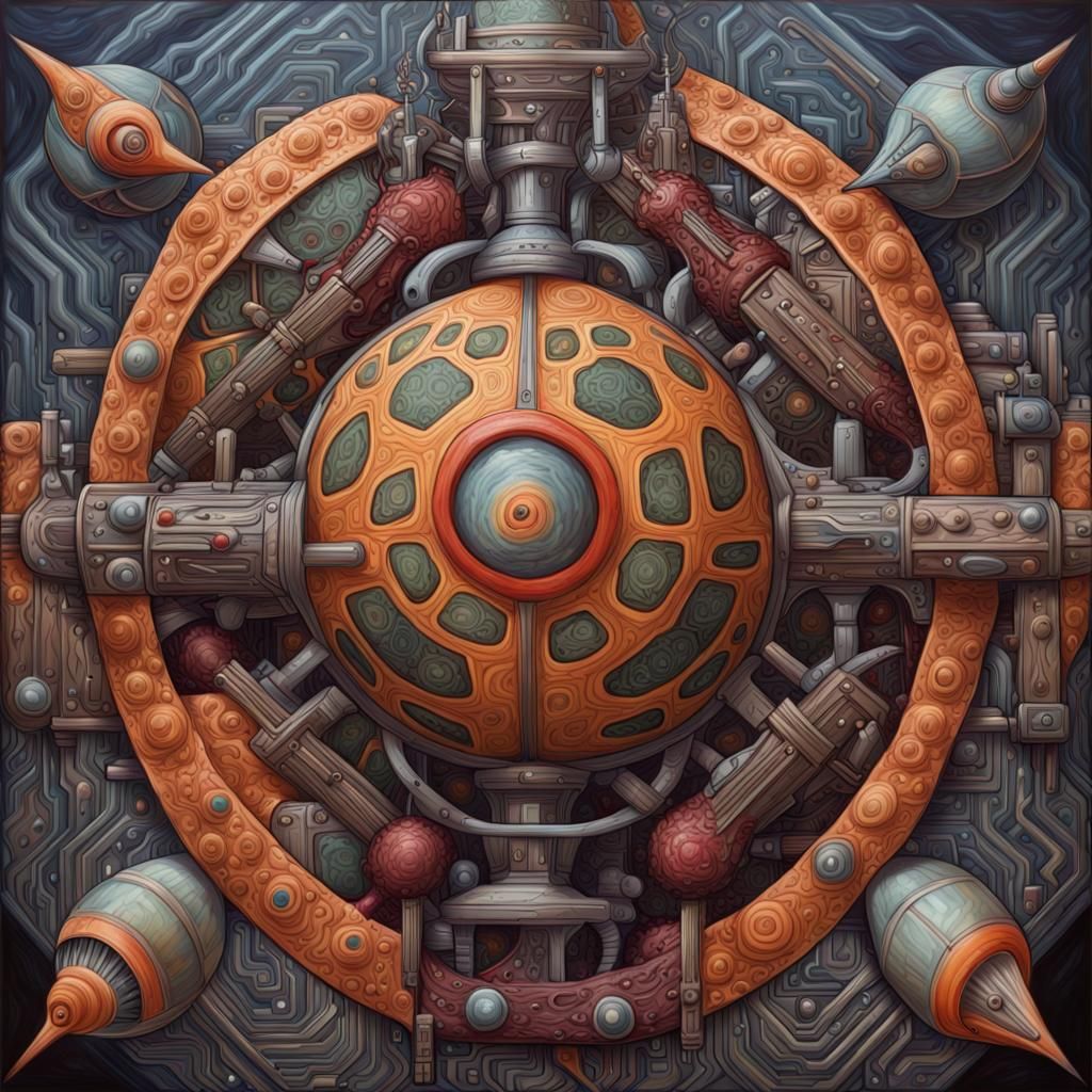 Unsatirized Antimob Gyroscope: Sci-Fi Tessellation Painting