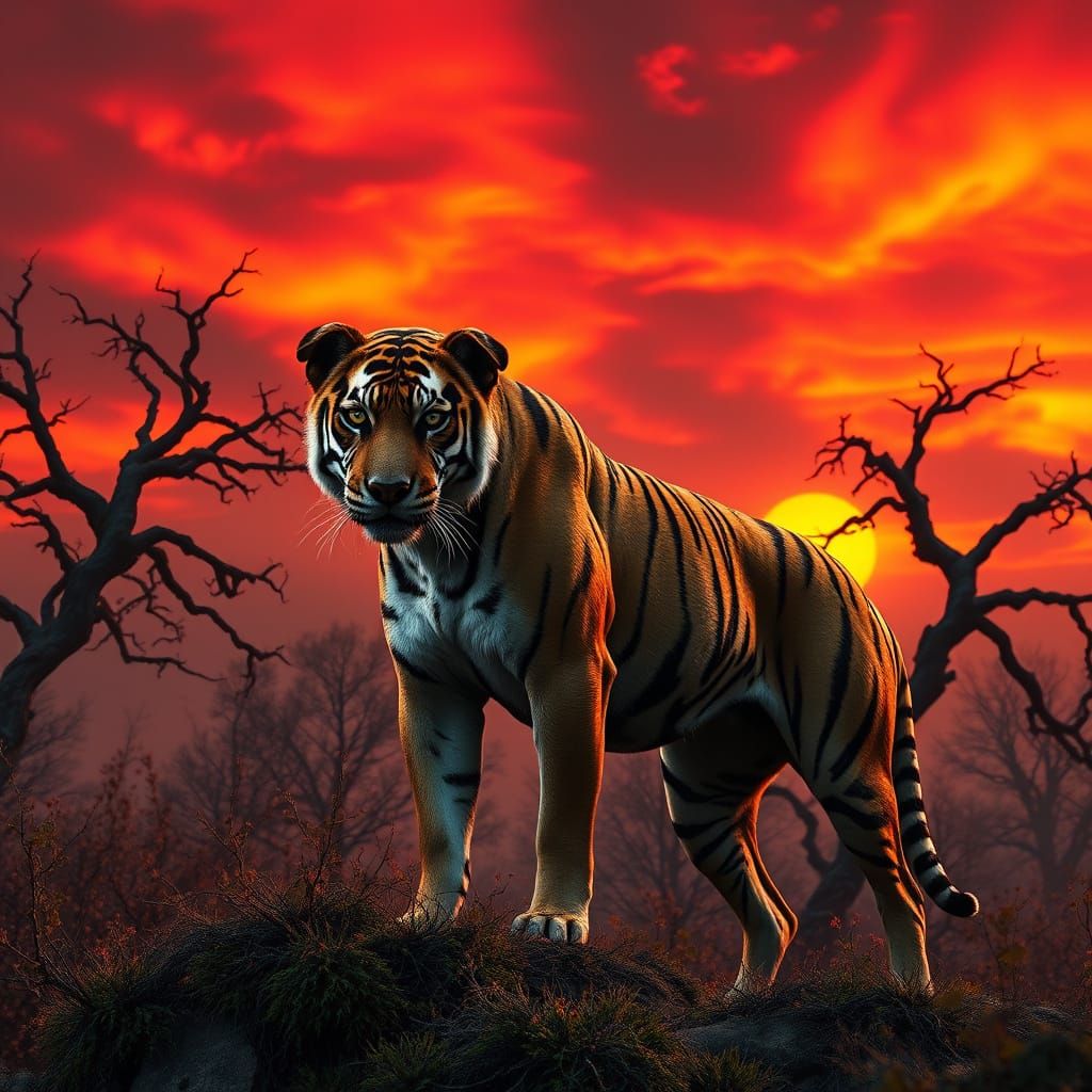 Majestic Hybrid in Fiery Red Sky