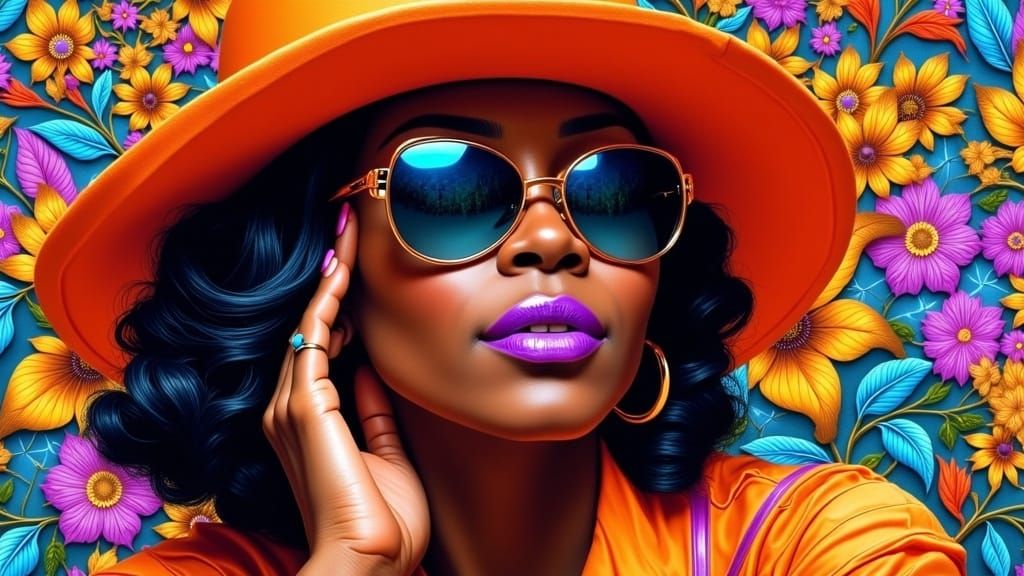 Elegant Woman in Vibrant Collage Style