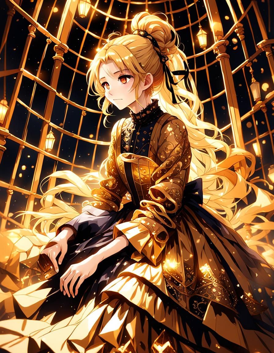 Baroque Anime: Sad Girl in Golden Cage