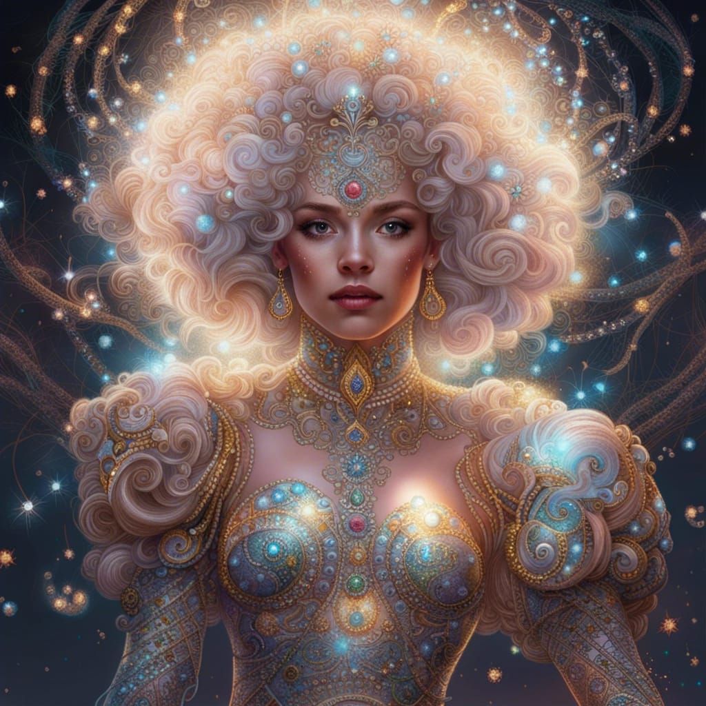 Sparkly Celestial Being in Rococo Dress