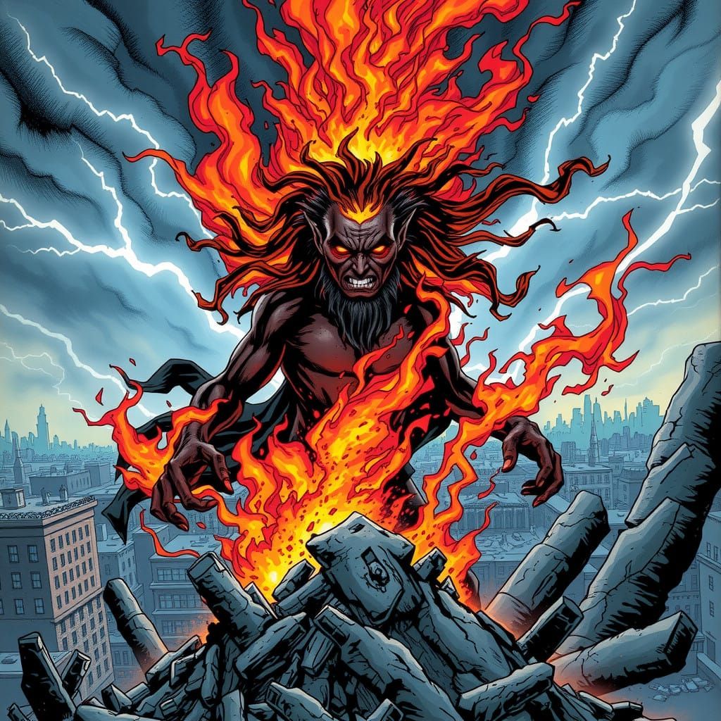 Fiery Transformer Embodies Raw Power and Change