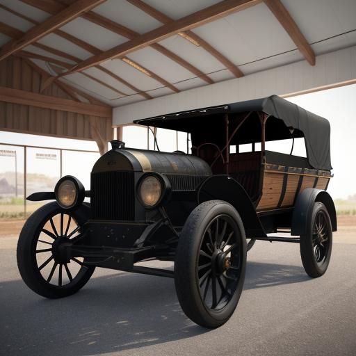 Modernized Conestoga Wagon at Car Show: 3D Render