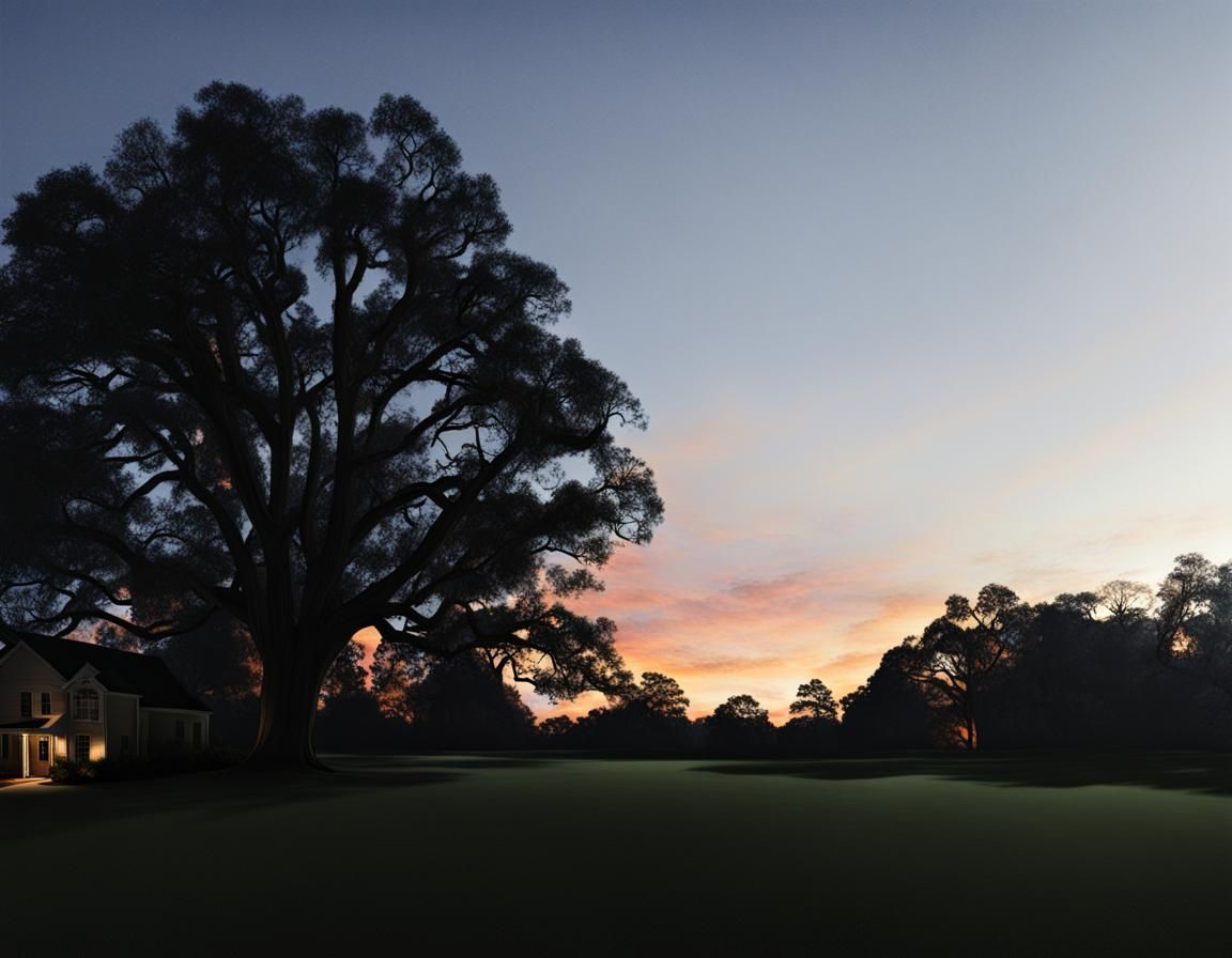 Dr. Caligari Style Willow Oak Landscape