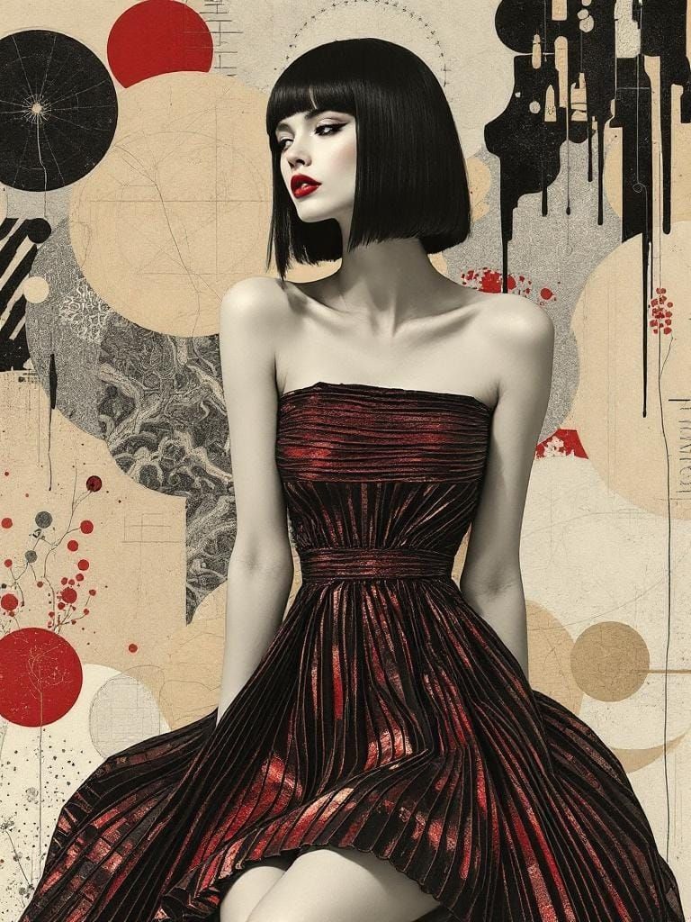 Dimensional Portrait in Style of Höch and Schiele