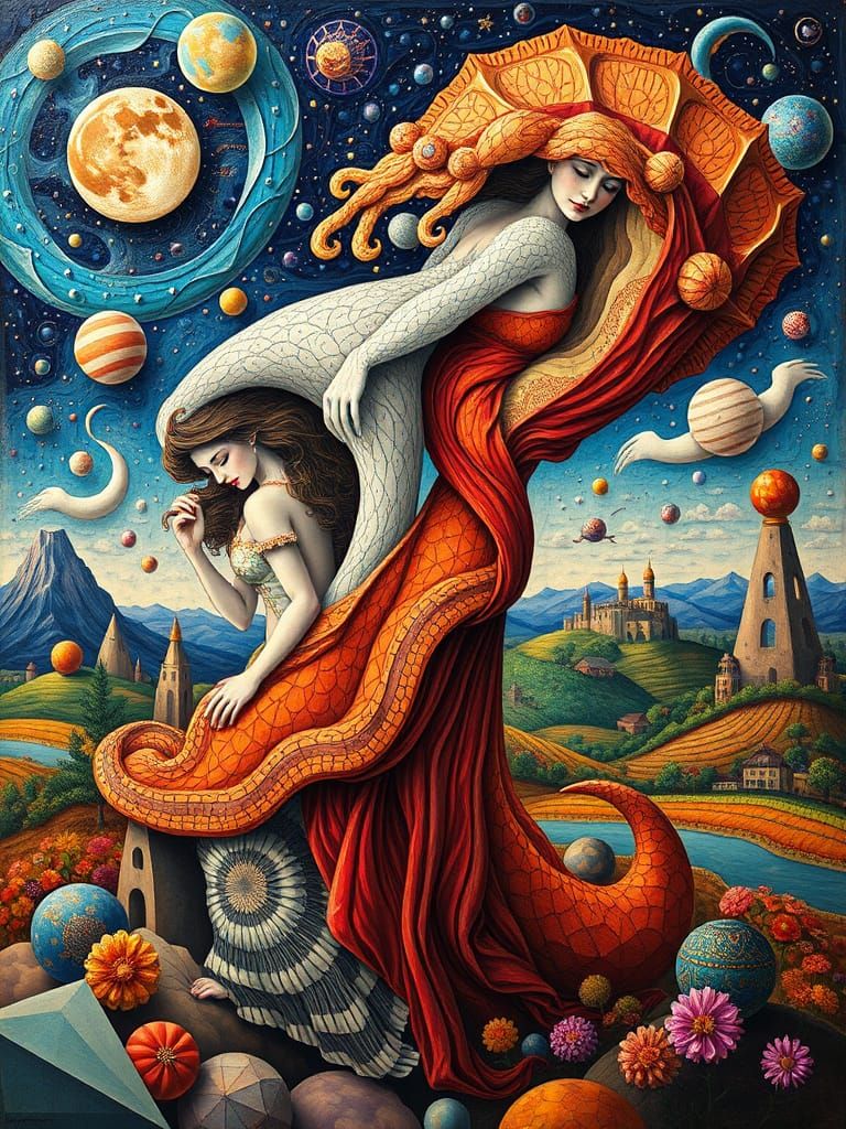 Ethereal Surrealist Visions in Kaleidoscopic Atmosphere
