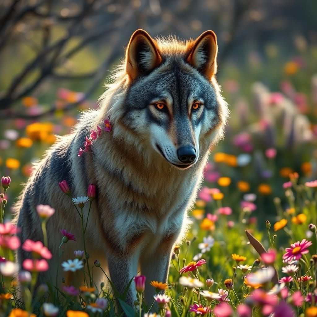 Gentle Werewolf in Springtime Bloom