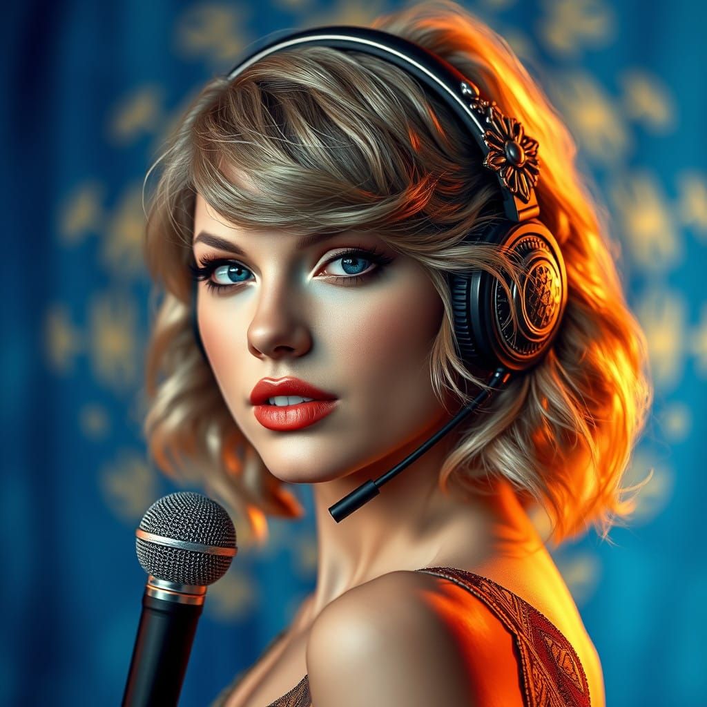 Taylor Swift Portrait in Art Nouveau Style
