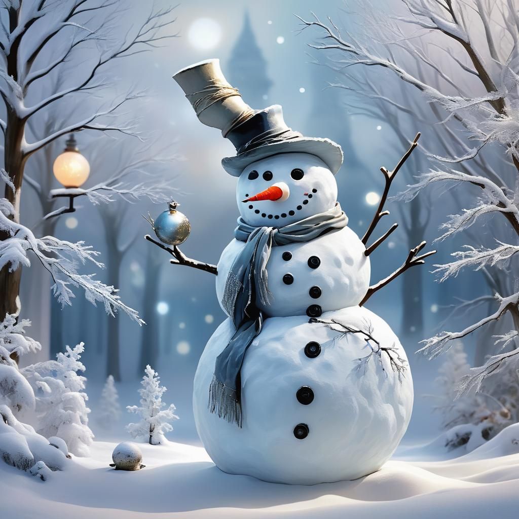 Elegant Winter Scene in Ethereal Style