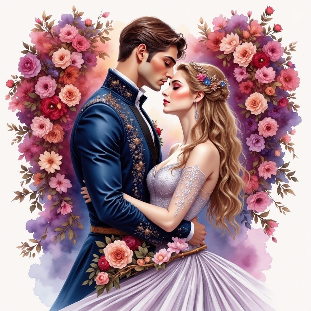 Epic Love Story Watercolour Painting