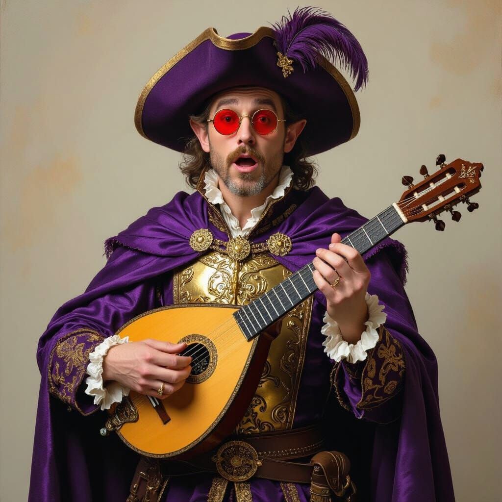 Elf Bard in Regal Pose, Dutch Golden Age Style