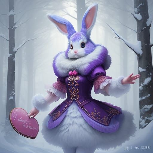 Whimsical Forest Bunny Valentine