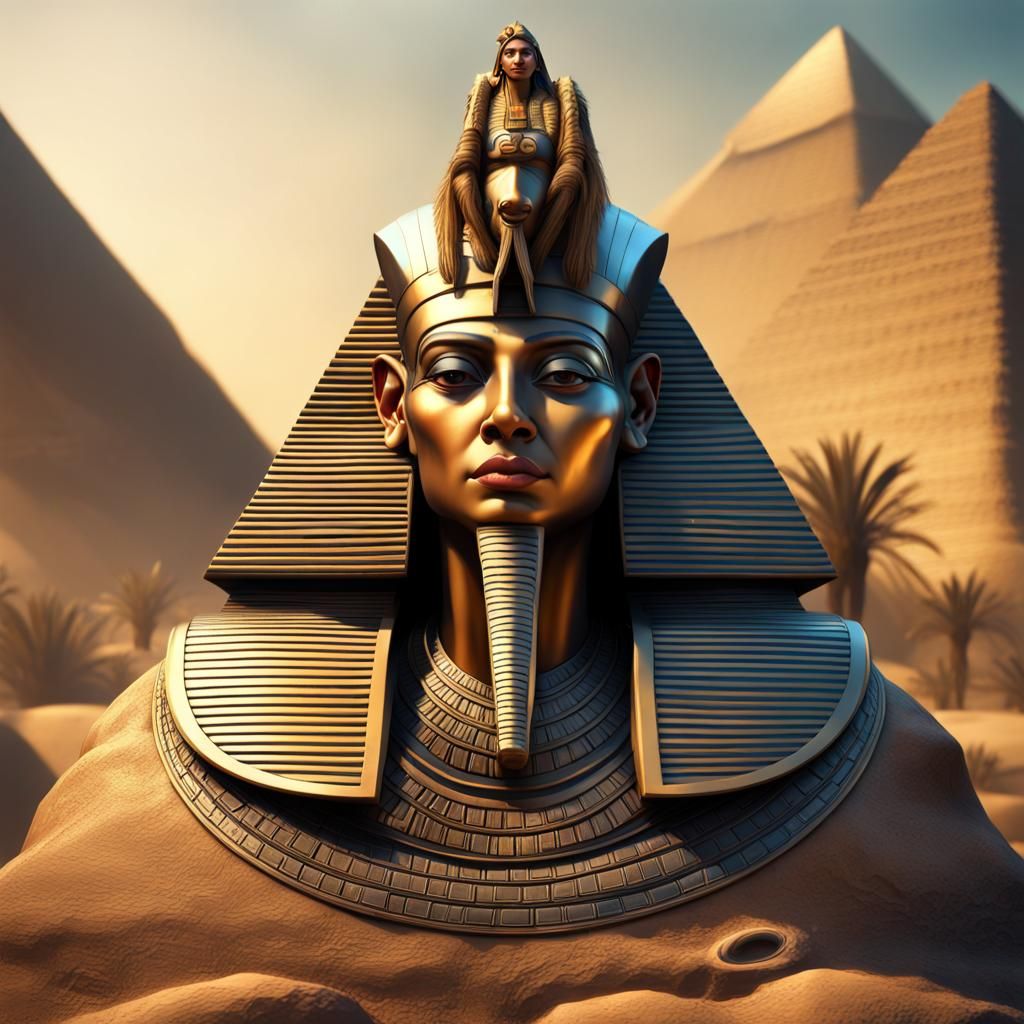 Pharaohs Gazing at Egyptian Pyramids: Hyperrealistic Splash ...