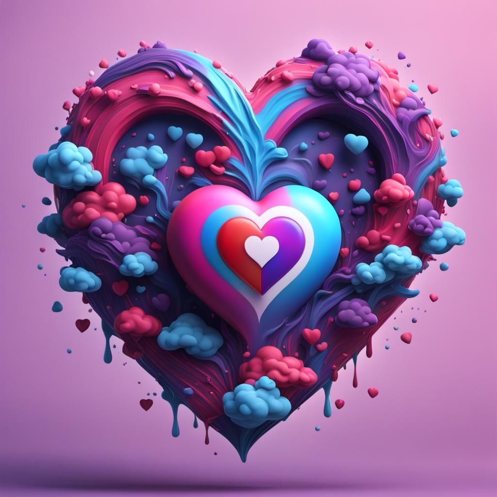 Trans Pride Heart Emoji: Detailed Fantasy Concept Art