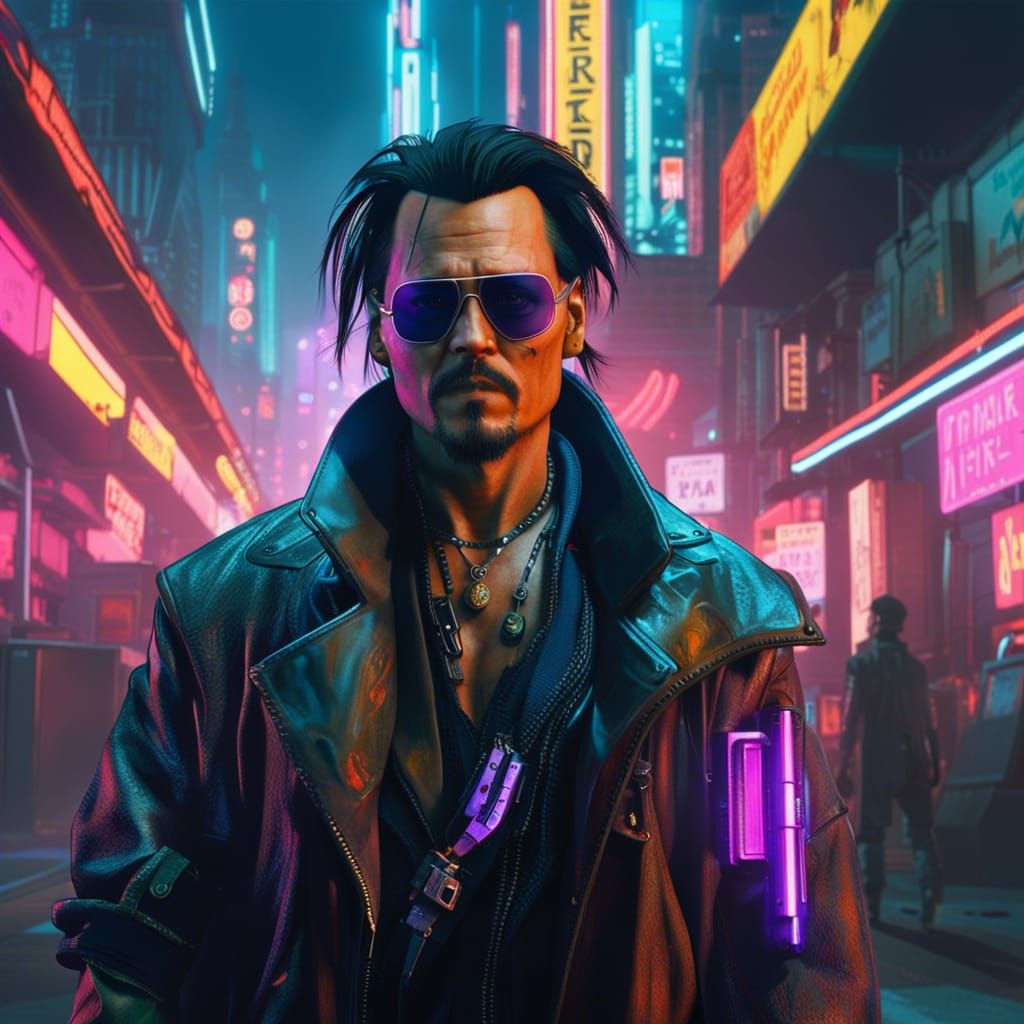 Johnny Depp in Cyberpunk 2077 Style