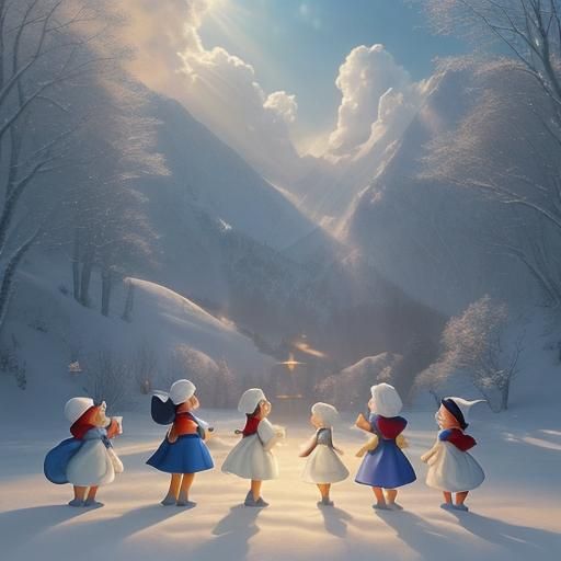 Snow White and Seven Dwarfs in Sunlight