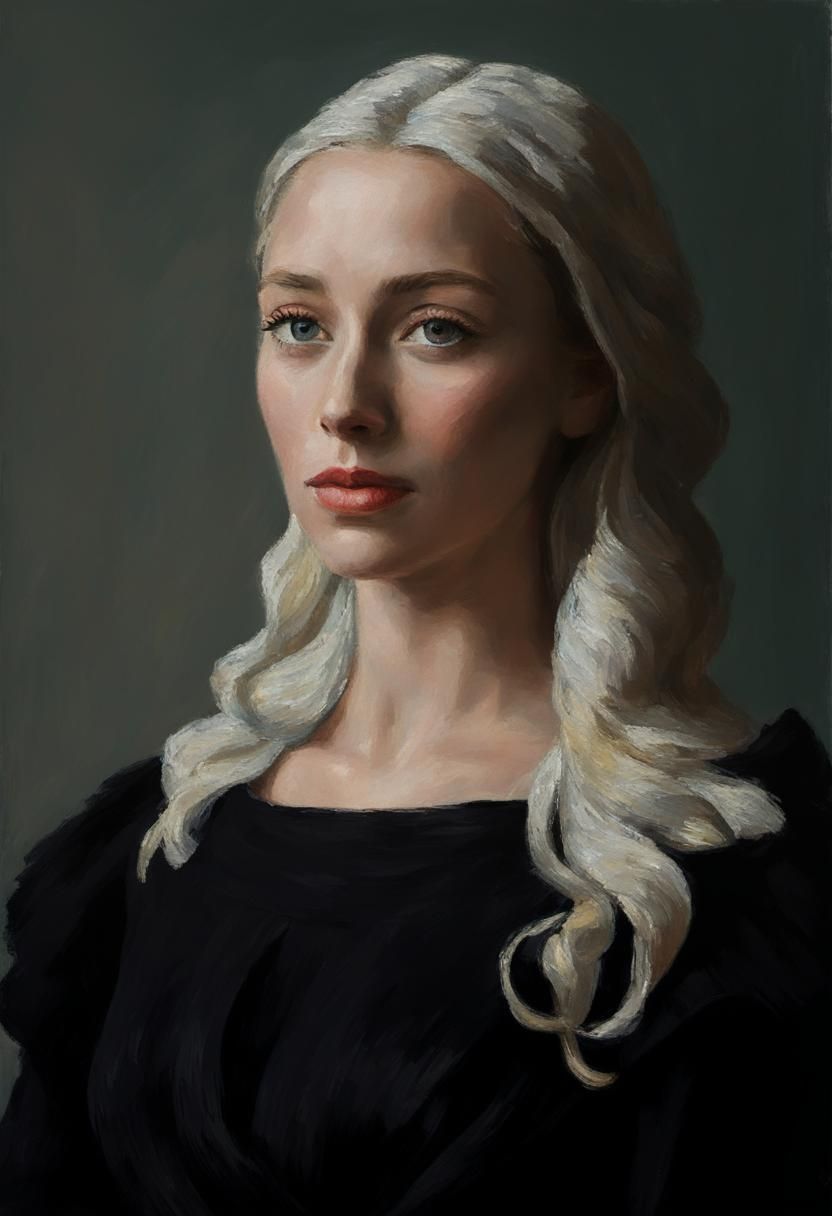 Stunning Woman in Post-Impressionist Impasto Style