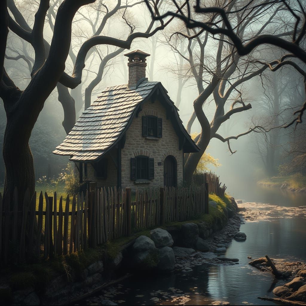 Whimsical Ancient Clay House in Enchanted Forest
