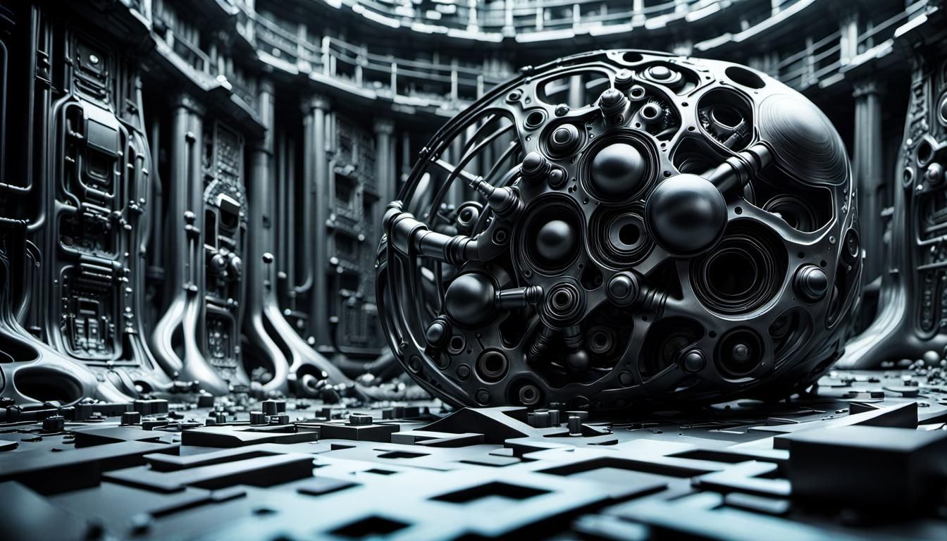Hyperrealistic Abstract Sci-Fi Art in HR Giger Style
