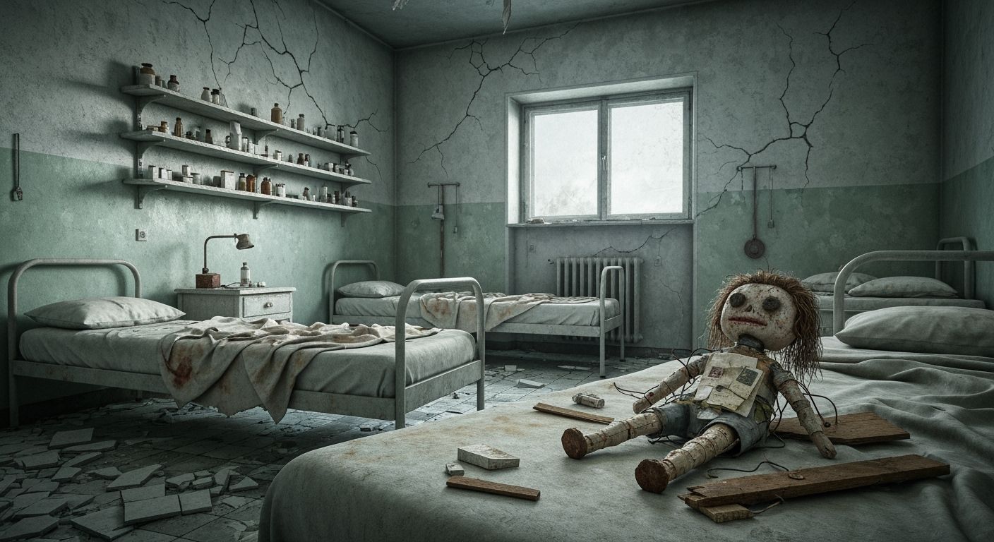 Abandoned Psychiatric Hospital Room in Eerie Light