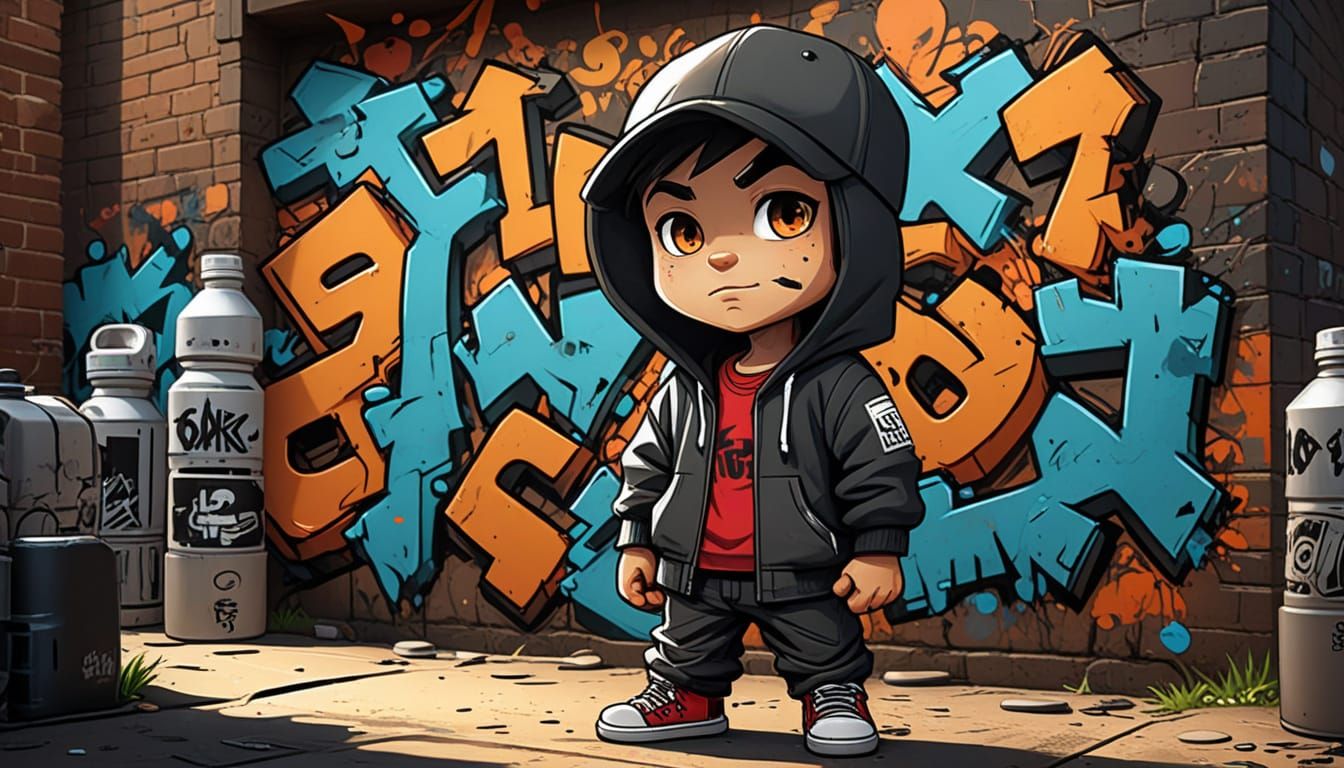 Cyberpunk Chibi Masterpiece in Vibrant Cel-Shaded Style