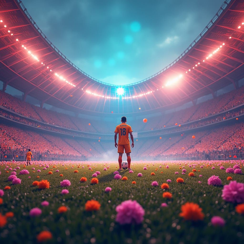 Mystical Soccer Pitch Concept Art in 8k