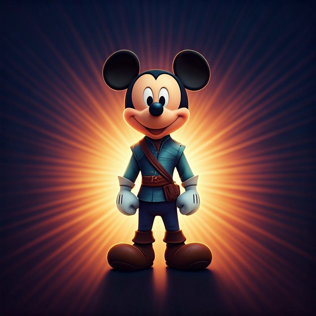 Mickey Mouse as Flynn Rider in Cinematic 3D Digital Art
