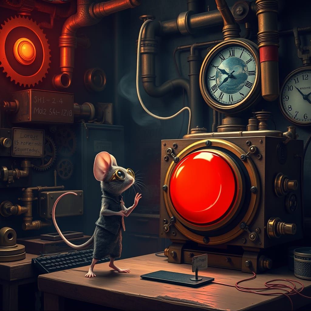 Steampunk Mouse at the Crossroads of Destiny