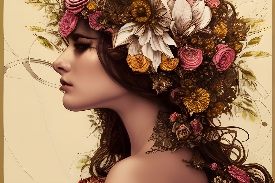 Intricate Flower Princess in Regal Style