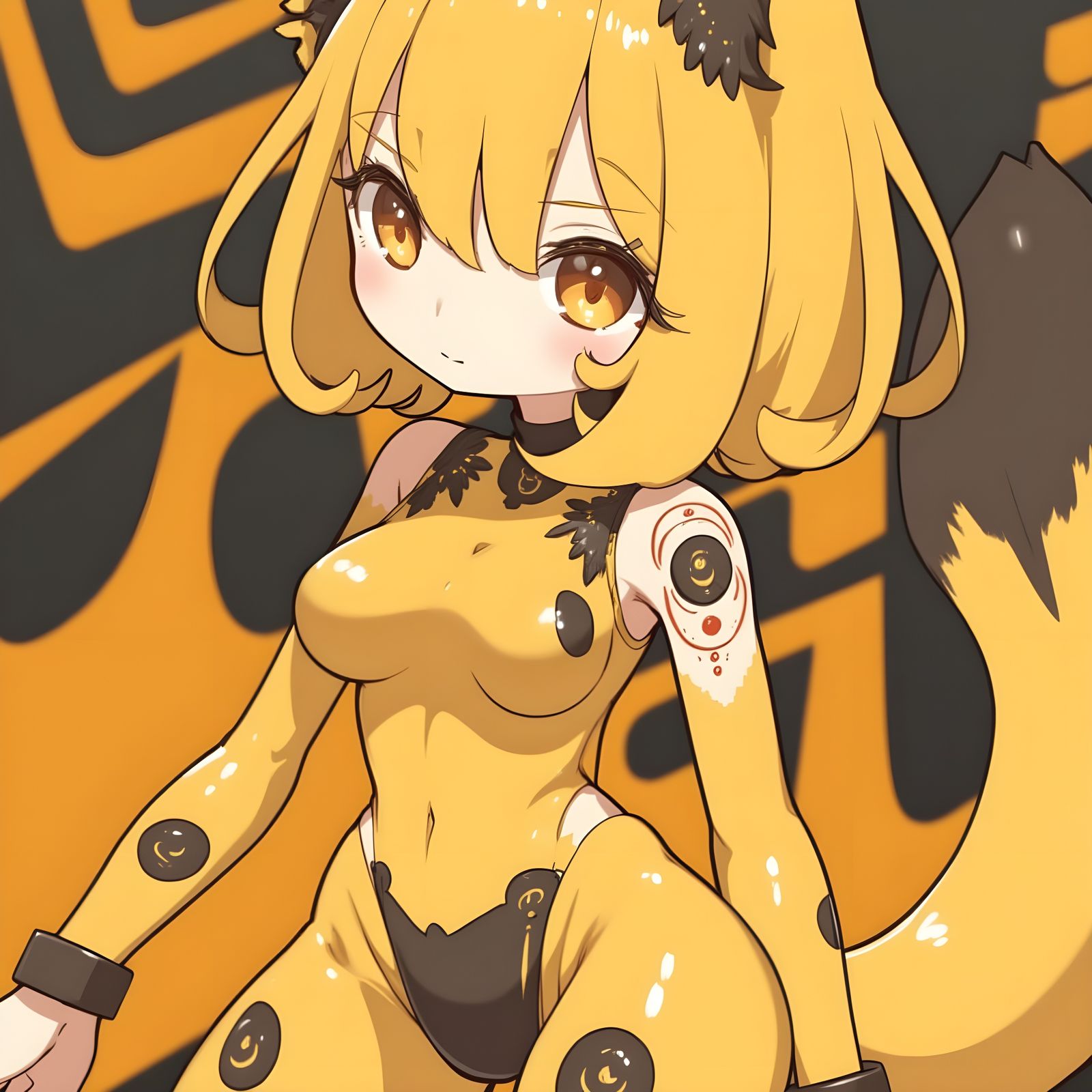 Cyberpunk Feline Goddess in Exotic Attire